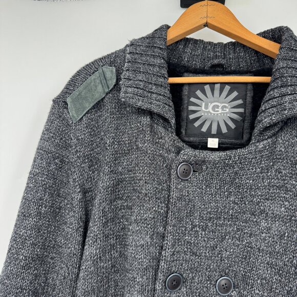 UGG Mens  men sweater Jacket Coat Vintage Doubke Breasted Button collar thick wa - Picture 3 of 10